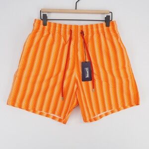 Vilebrequin Moorea Swim Shorts Mens L Orange Fish Print Papaye Elastic Waist